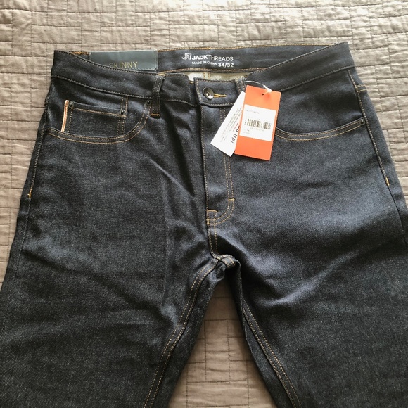 Mens Skinny Stretch Selvedge Jeans 